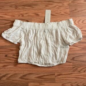 White Off the Shoulder Crop Top